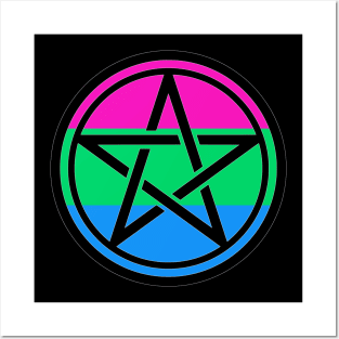 Large Print Pentacle LGBT Flag Polysexual Posters and Art